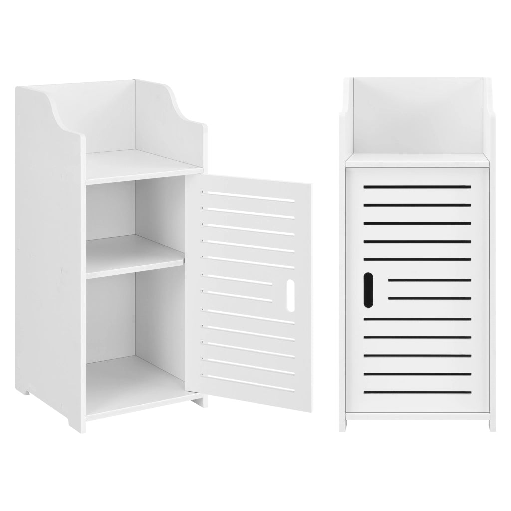 Armadietto da Bagno a Terra con Anta e Ripiani 72 x 32 x 32 cm Mobiletto da Stoccaggio Armadio da Bagno con Sportello di Design - Bianco