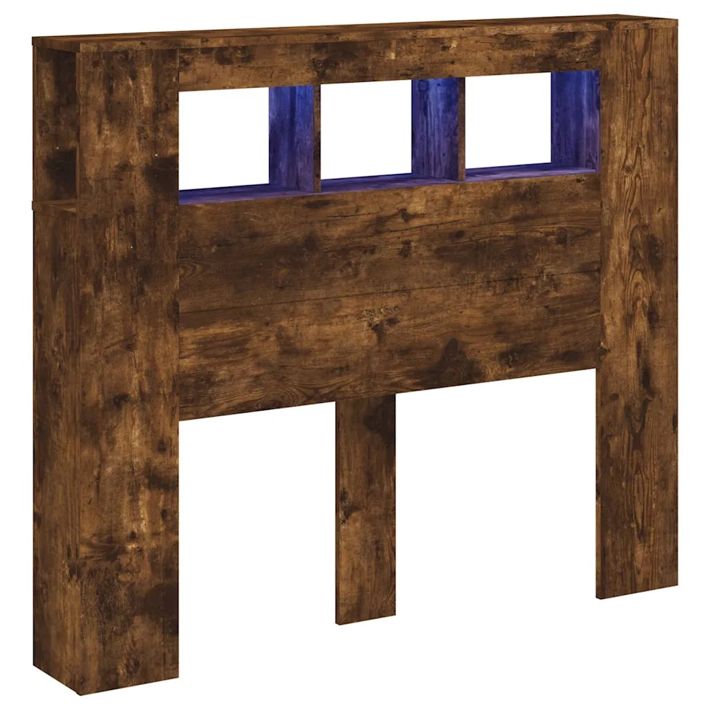 Testiera LED Rovere Fumo 120x18,5x103,5 cm Legno Multistratocod mxl 132793