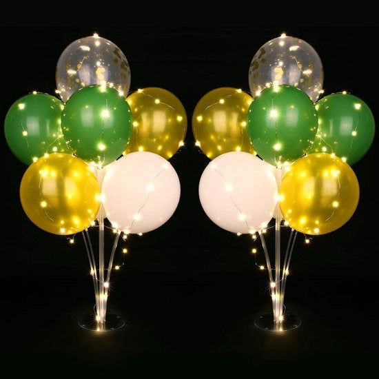 Set di stendardi per tavolo - Imballaggio riutilizzabile - Con luci e palloncini - Ideale per feste - Decorazione per compleanni e matrimoni