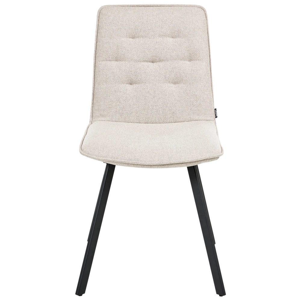 Set di 2 sedie da pranzo senza braccioli facile da pulire Beige chiaro design scandinavo