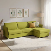 Sumirago, Divano Letto con Penisola Sfoderabile Made in Italy, 260x160 cm Verde