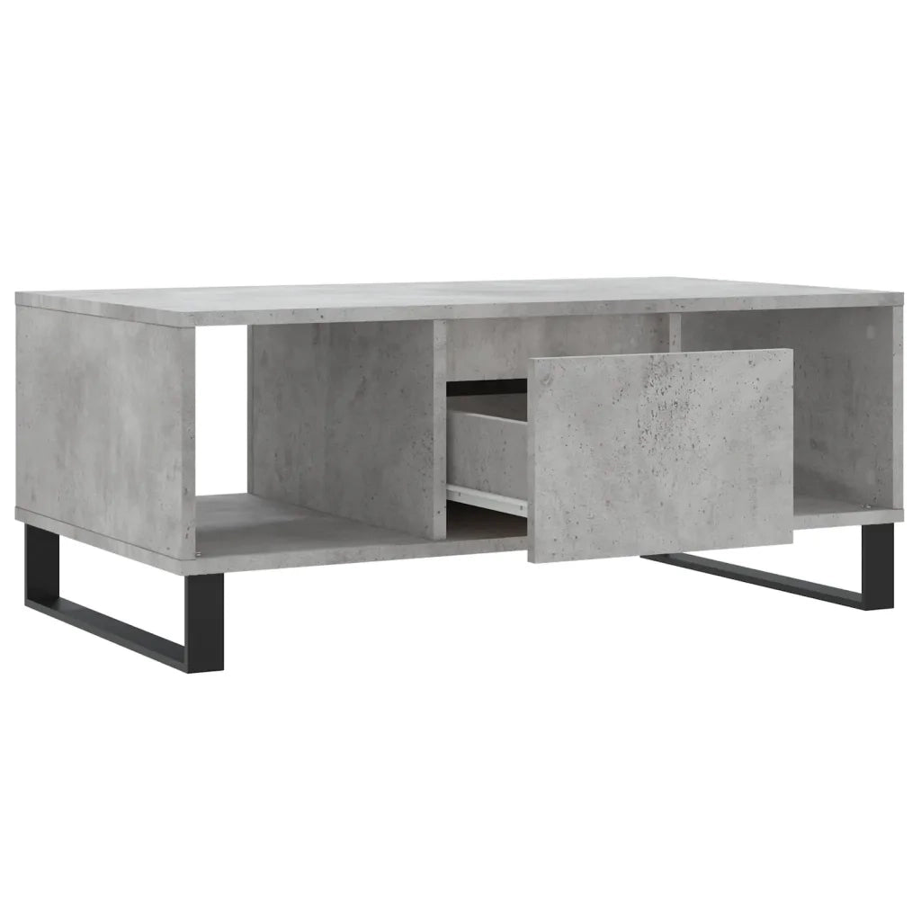Tavolino Salotto Grigio Cemento 90x50x36,5 cm Legno Multistrato 830600