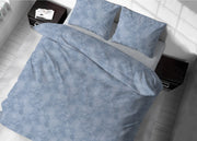 Sacco Copripiumino In 100% Cotone Made Italy Disegno Moderno Lily - Matrimoniale - Blu