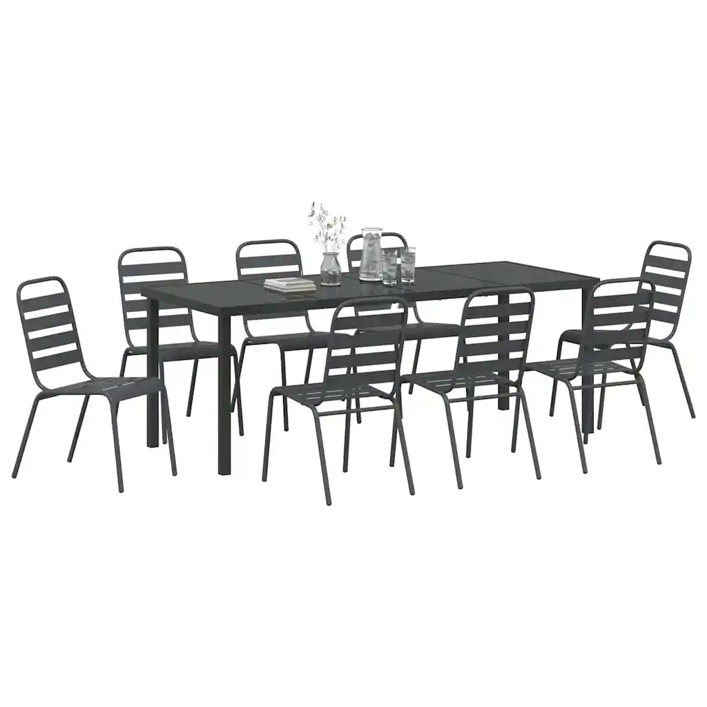 Set da Pranzo per Giardino 9 pcs Antracite 3379302