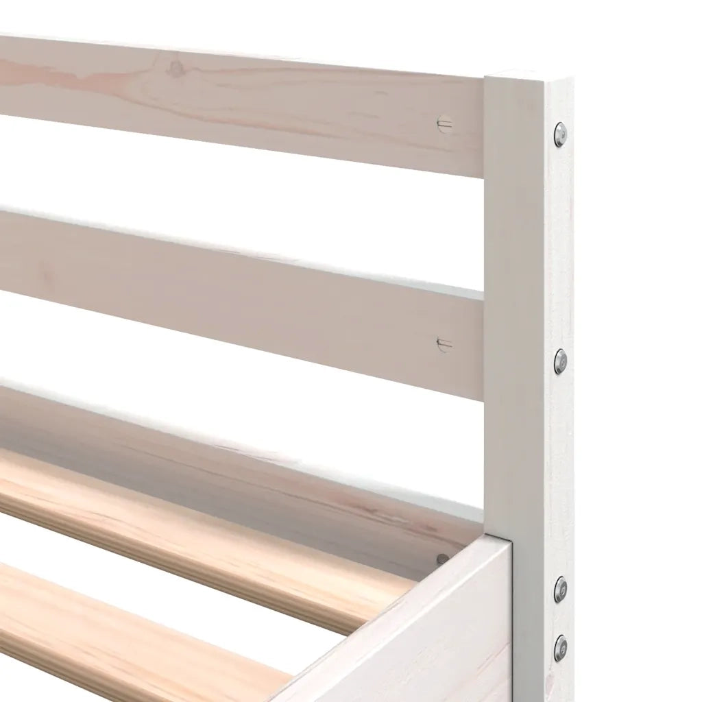 vidaXL Letto Soppalco Scrivania e Scala Bianco 160x200cm Massello Pino