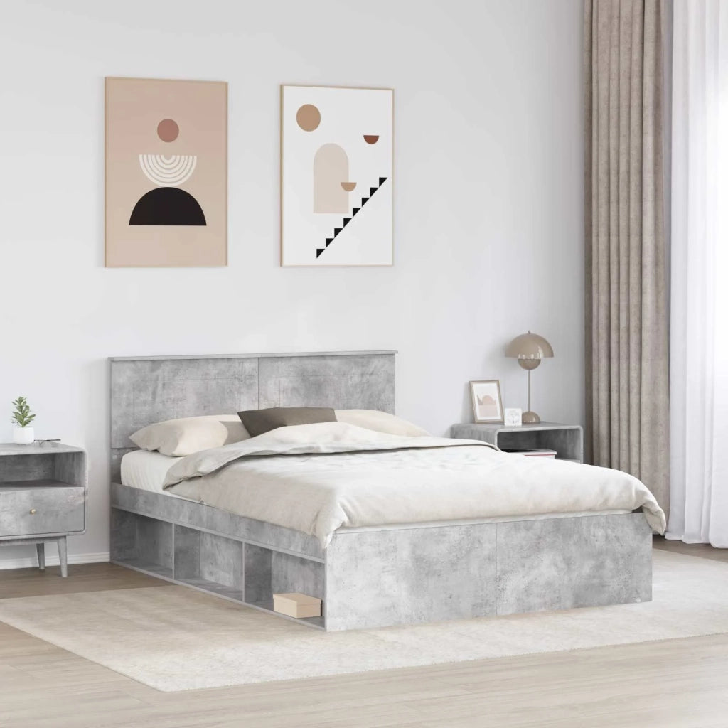 Struttura del letto Calcestruzzo 140 x 200 cm Legno multistrato