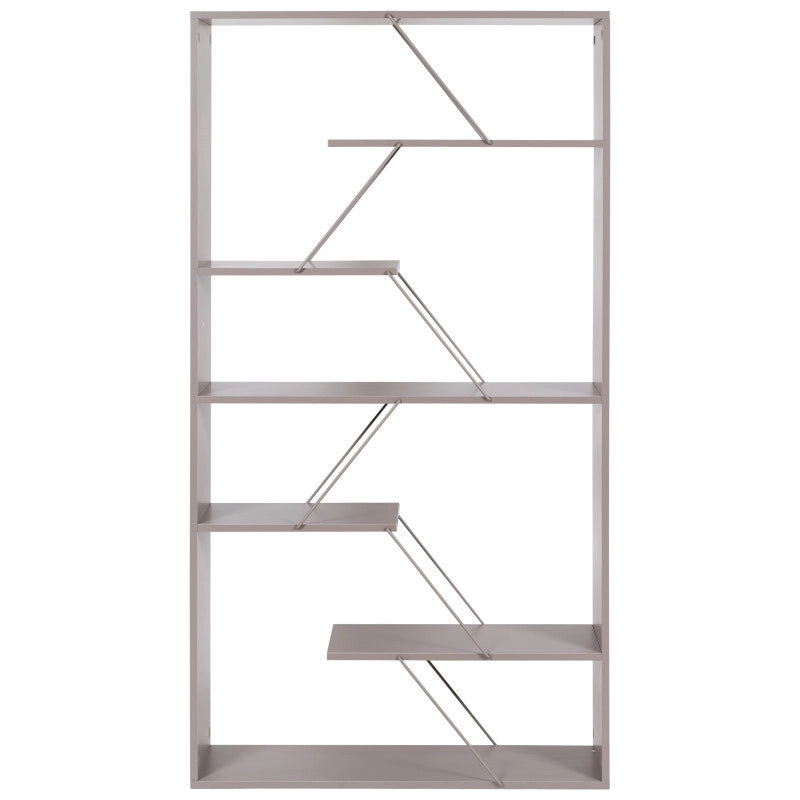 Libreria Linear In Metallo+legno Truciolato Tortora Dim 84x24x157cm