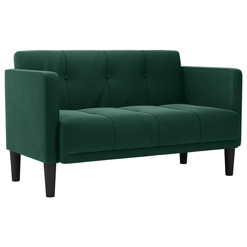 vidaXL Divano Divanetto Verde Scuro 111 cm in Velluto