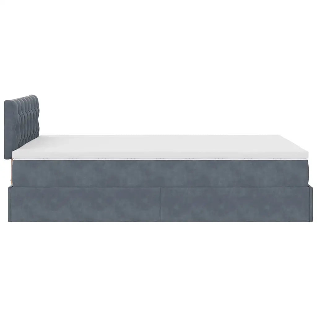 Struttura Letto Pouf con Materasso 120x200 cm Velluto 3311838