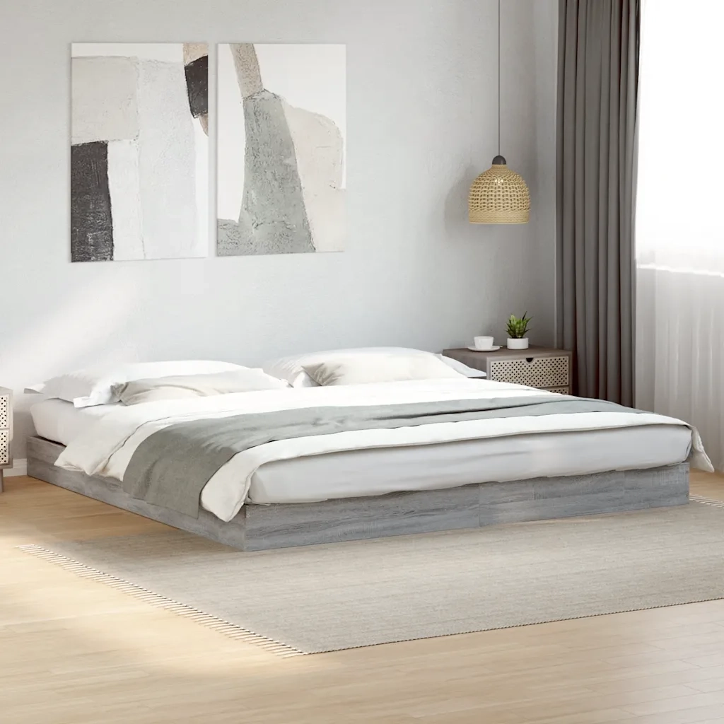 Giroletto senza Materasso Grigio Sonoma 180x200 cm Truciolato