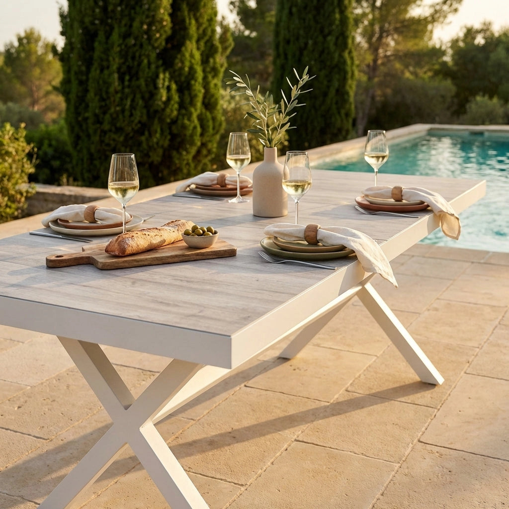 Tavolo da Giardino Allungabile e Gres cm 200/260x100 - SHAUN