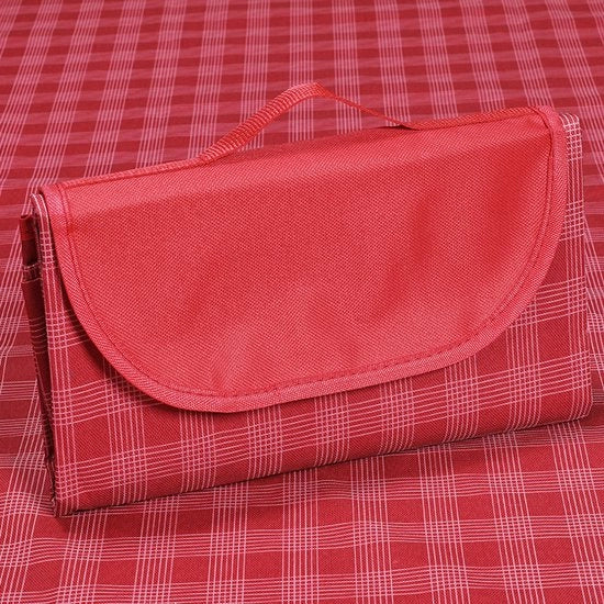 Decken per terra, ombrelloni per picnic esterni, impermeabili, resistenti al vento, borsali portatili, pieghevoli e leggere per campeggiare in primavera e estate, spiaggia, parco (150*100cm) - rosso