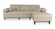 Divano angolare 3 posti con chaise longue destra tessuto beige - Washington - DI-WA11FBC-CLDX
