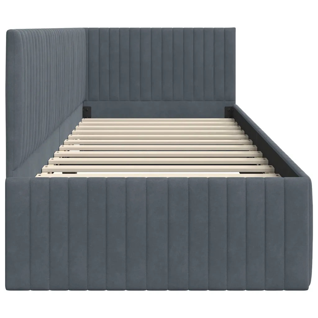 Cornice del letto ad angolo Grigio scuro 80 cm x 200 cm Velluto 42016247