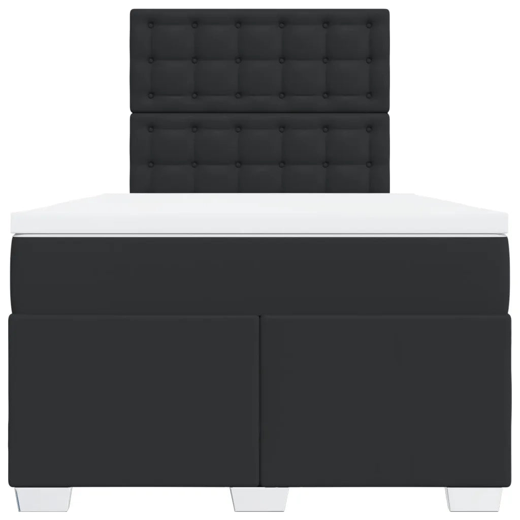 Giroletto a Molle con Materasso Nero 120x190 cm in Similpelle
