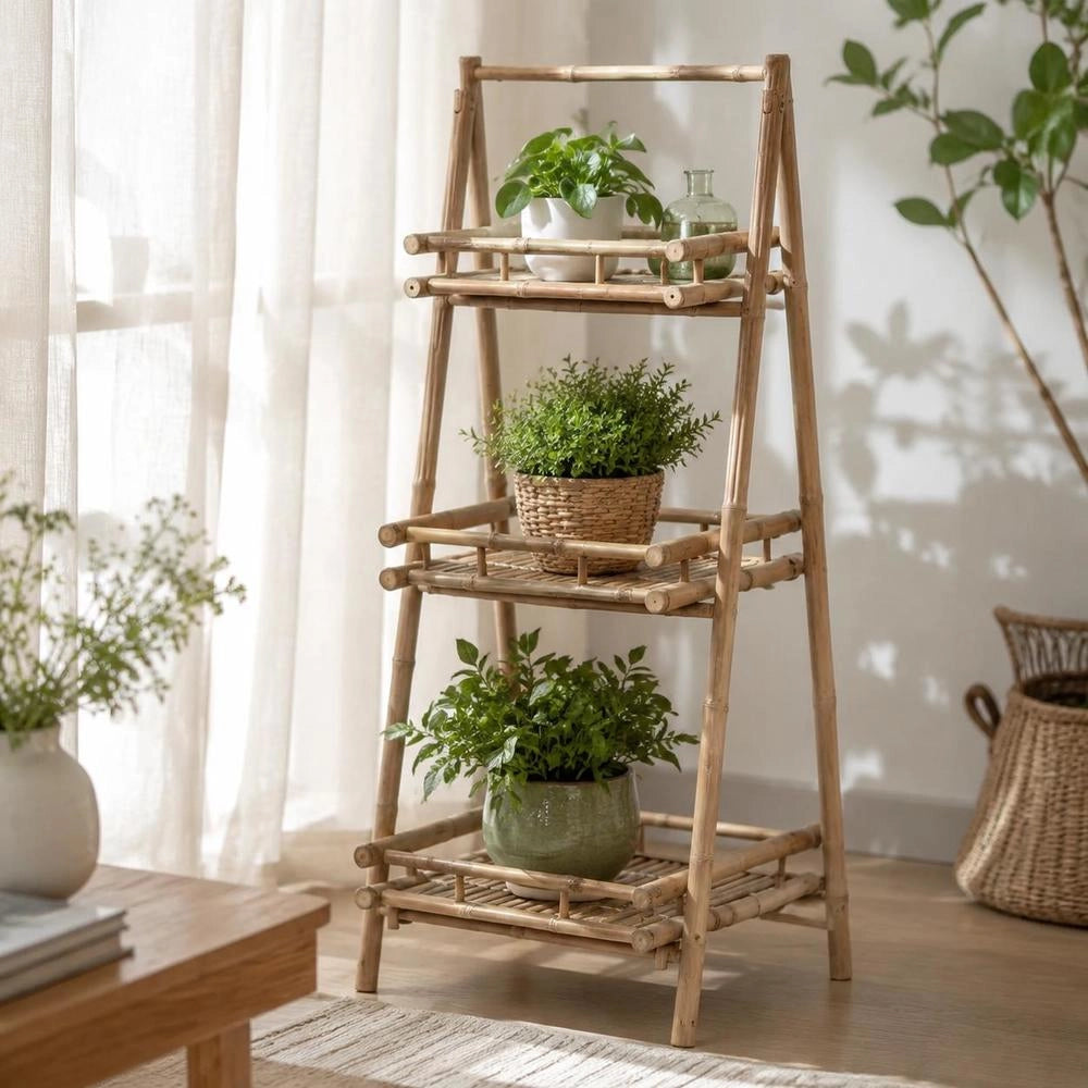 Bamboo Plant Stand With 3 Shelves