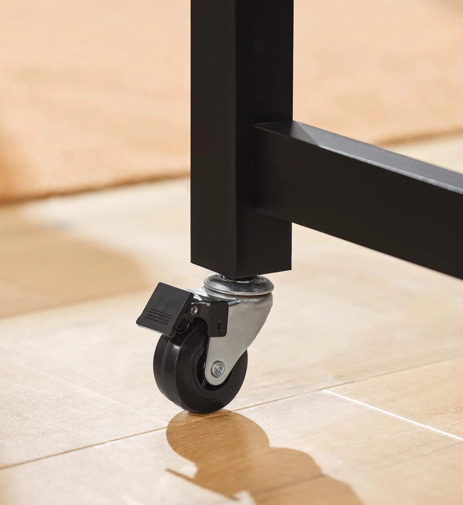 Mobile Cucina Salvaspazio Carrello Cucina con Ruote Credenza Cucina Mobiletto Cucina Dispensa Isola Cucina Mobile Cucina con Cassetti Piano in Legno Nero 98x94x58 cm FKW74-SCH