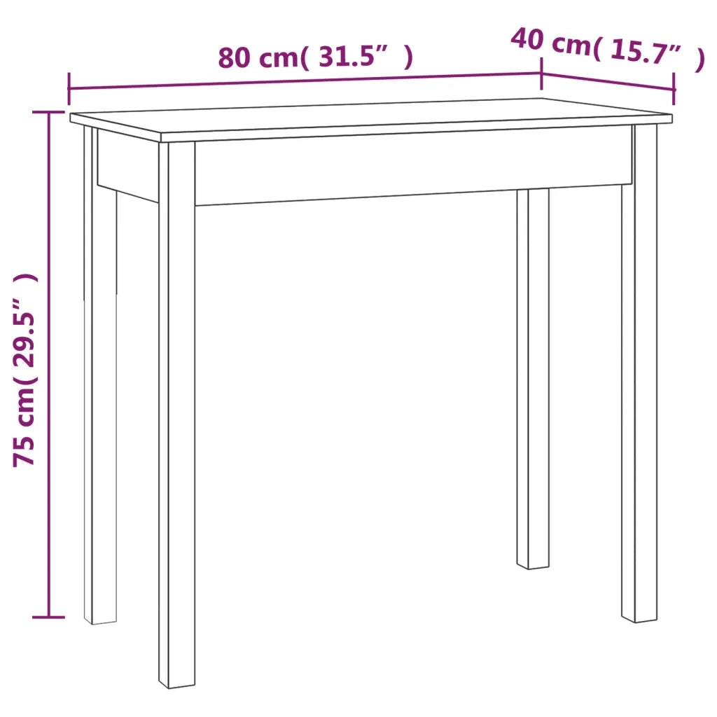 Tavolo Consolle | Tavolo d'Ingresso Bianco 80x40x75 cm in Legno Massello di Pino