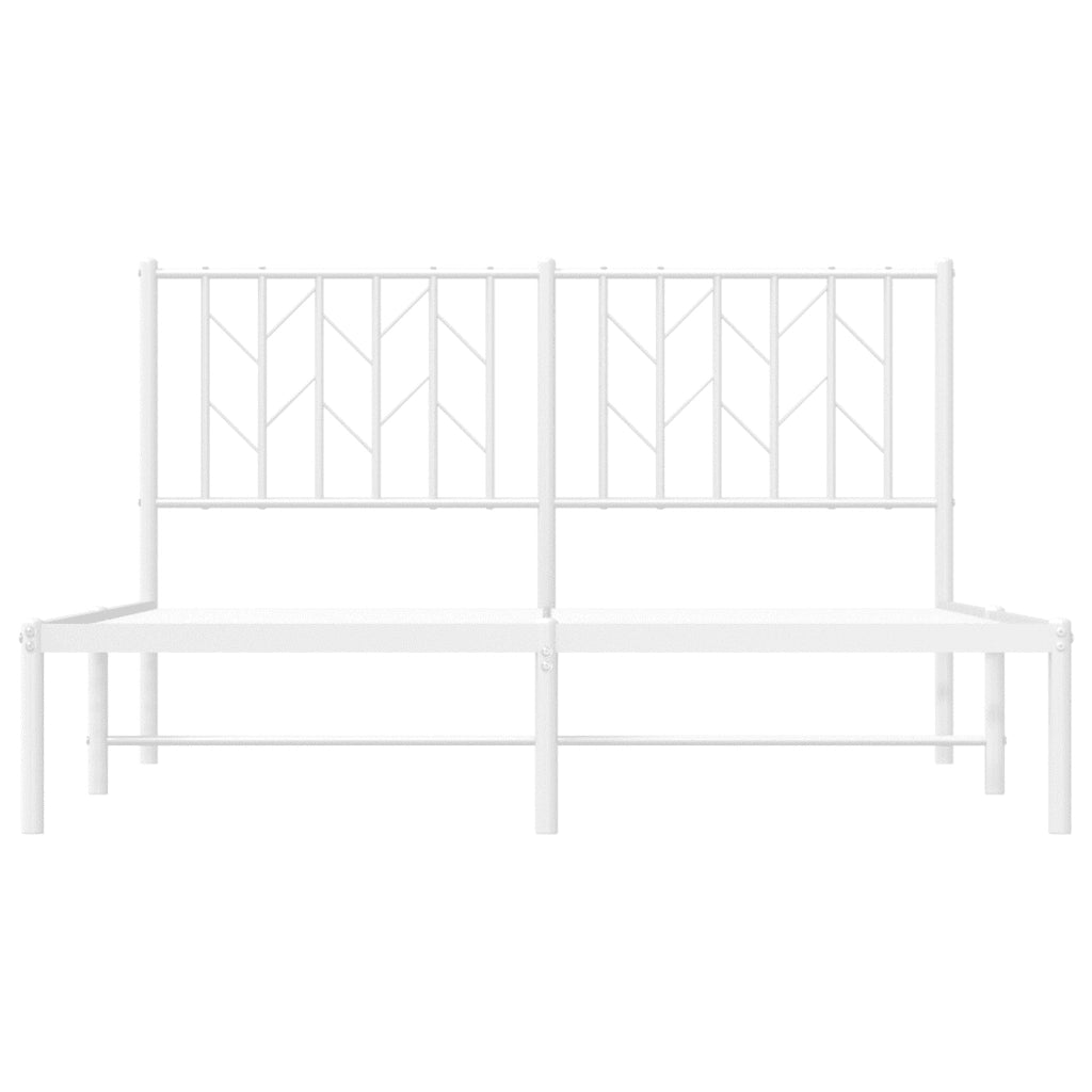 Giroletto con Testiera-Struttura Letto con testiera Metallo Bianco 140x190 cm 132155