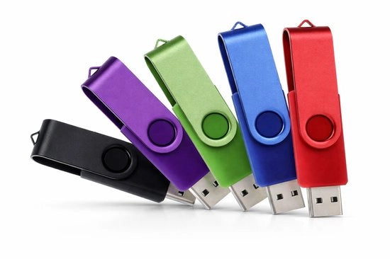 Set di chiavette USB 8GB 5 pezzi – Chiavetta USB 2.0 con protezione metallica rotativa – Alta velocità – Colore a scelta (Nero, Blu, Verde, Rosso, Viola)