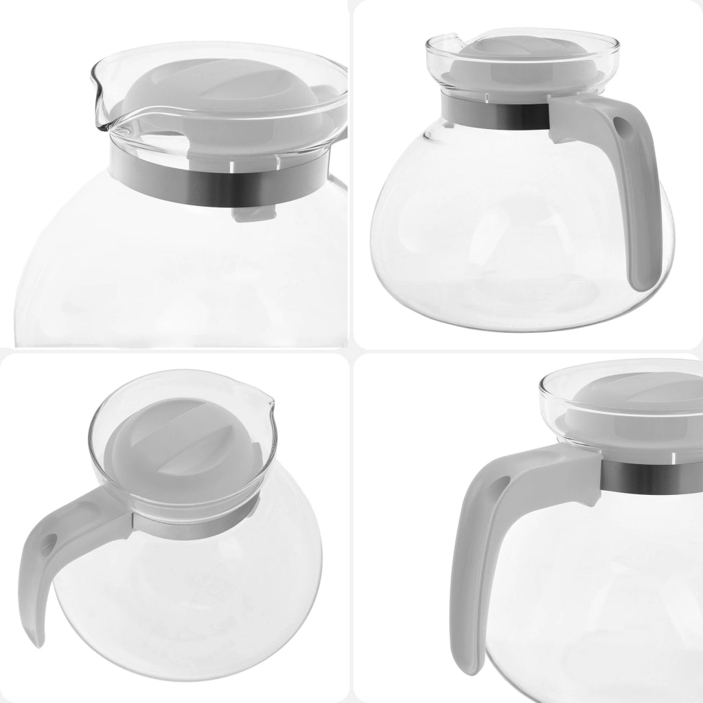 KADAX Brocca in vetro per tè e caffè da 1,7 l, resistente al calore, con coperchio, colore bianco.