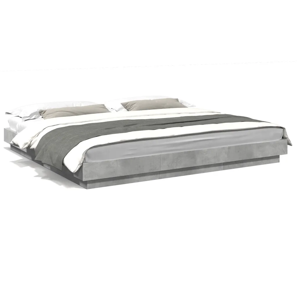 Giroletto-Struttura Letto Grigio Cemento 180x200 cm in Legno Multistrato 512513