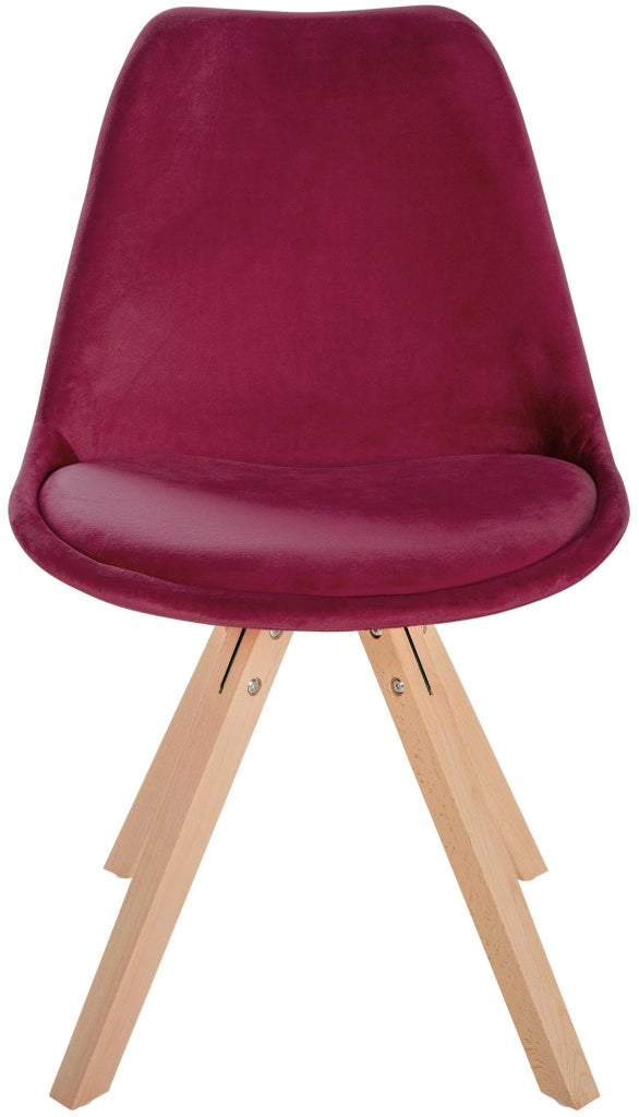 Sedia Sofia Velvet bordeauxrot,natura (quadrato)