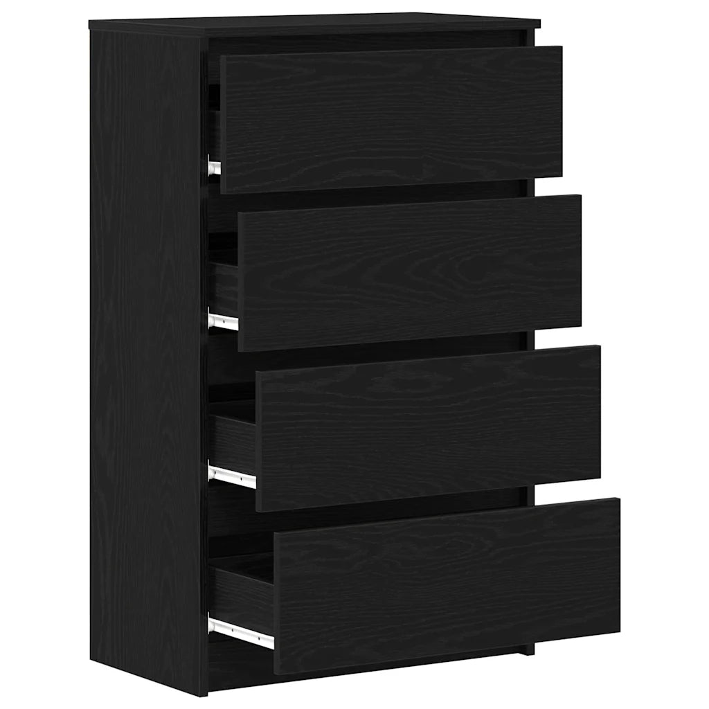 Credenza Rovere Nero 60x35x98,5 cm in Legno Multistrato