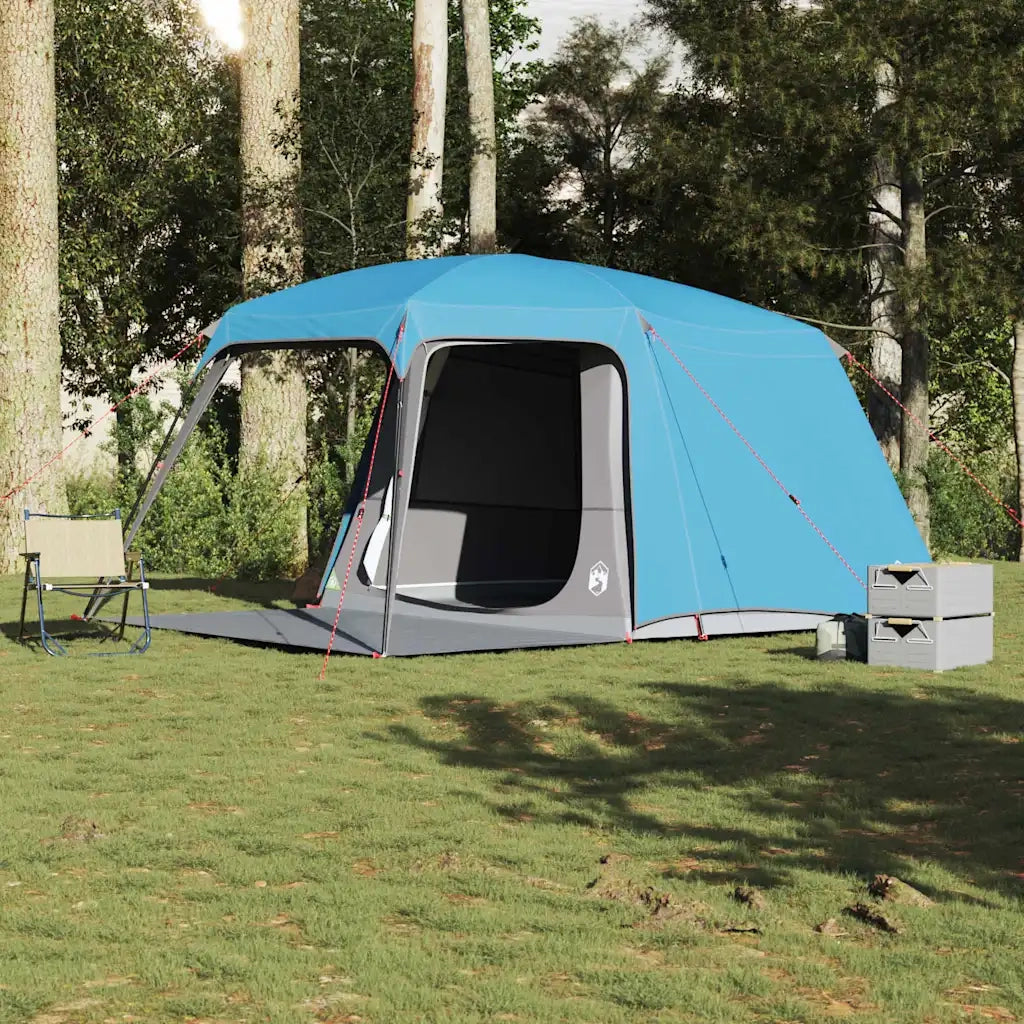 Tenda da Campeggio con Portico Cupola 5Persone Blu Impermeabile 4009582