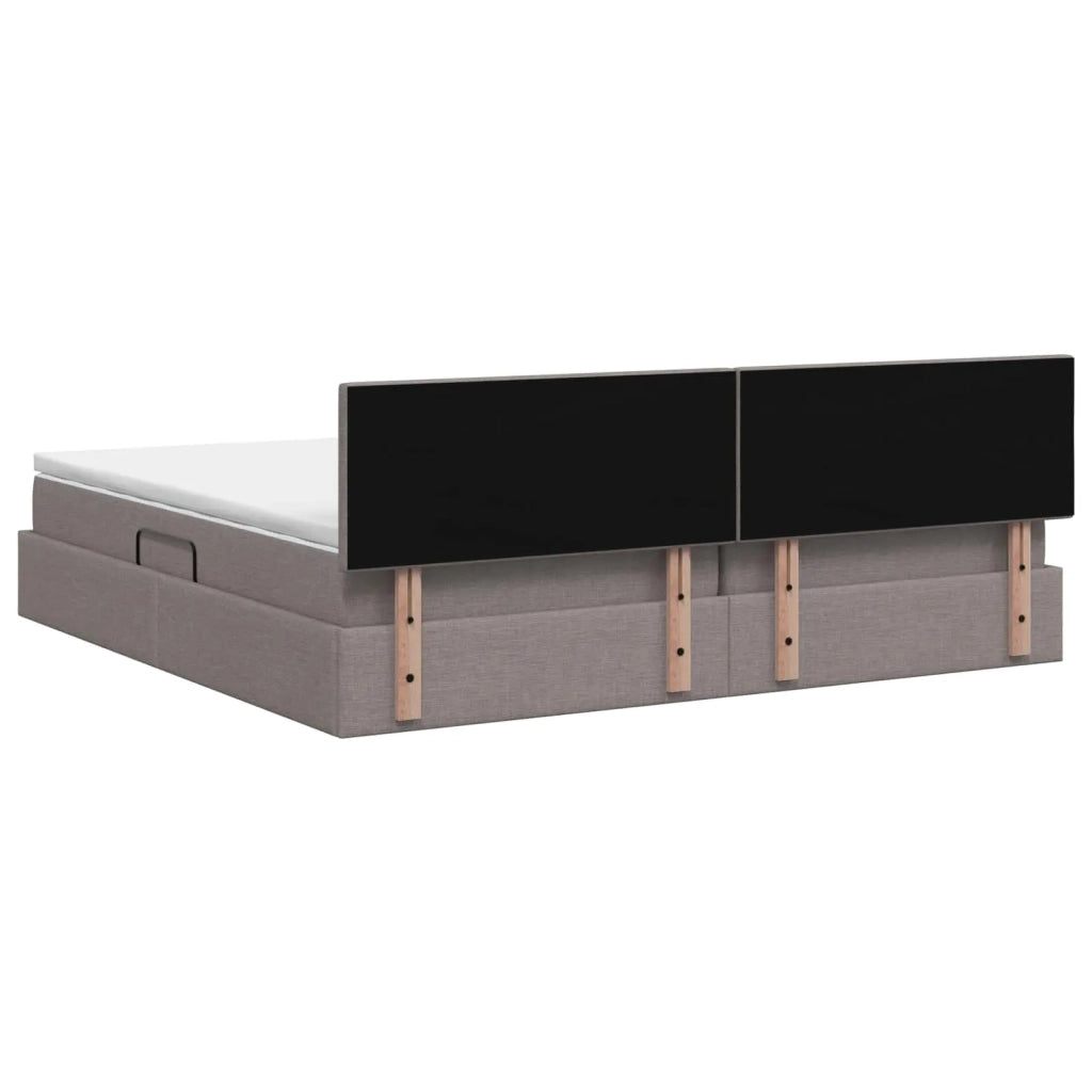 Letto con contenitore e materasso Tortora 200 x 200 cm Velluto 3458646