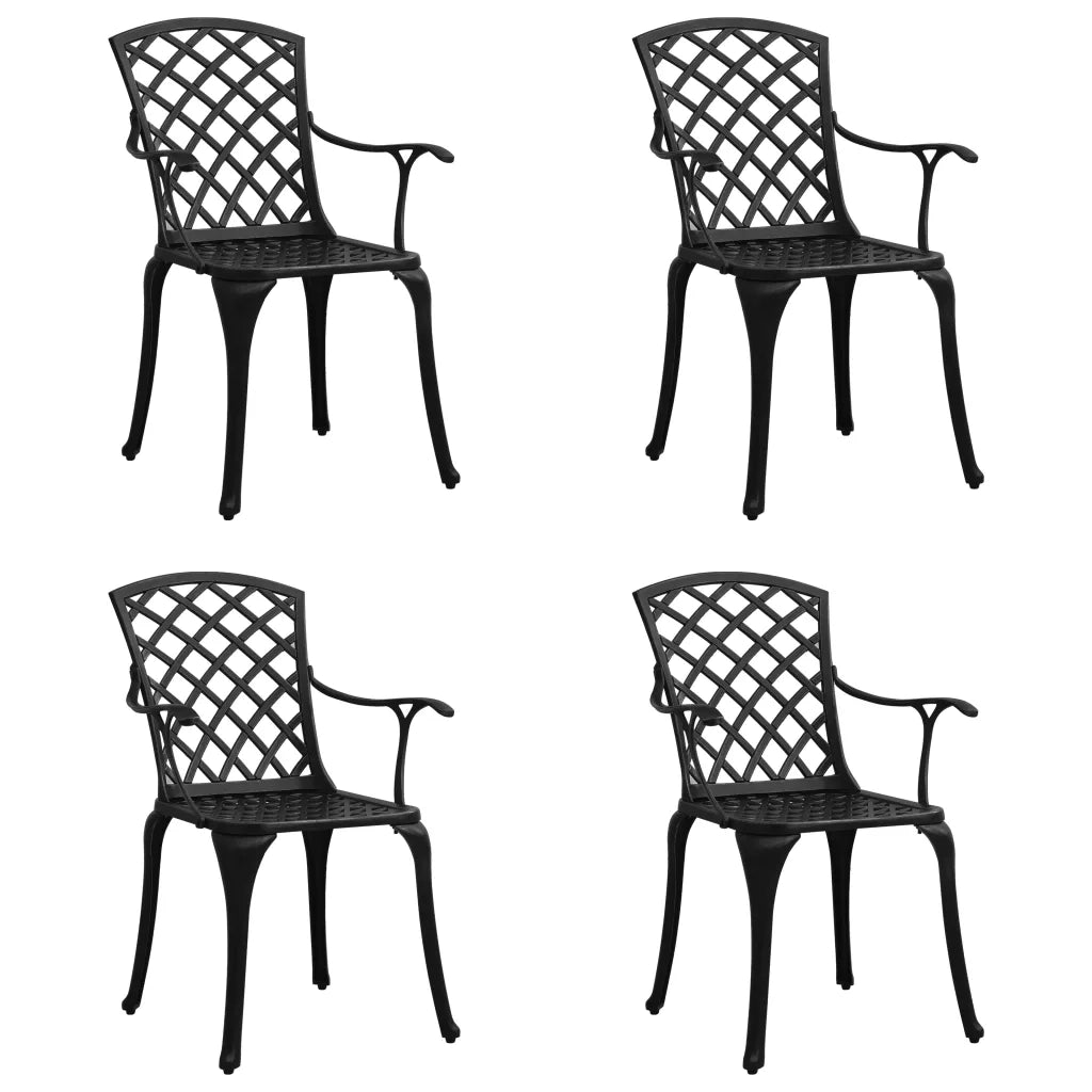Sedie da Giardino 4 pz in Alluminio Pressofuso Nero cod mxl 23430