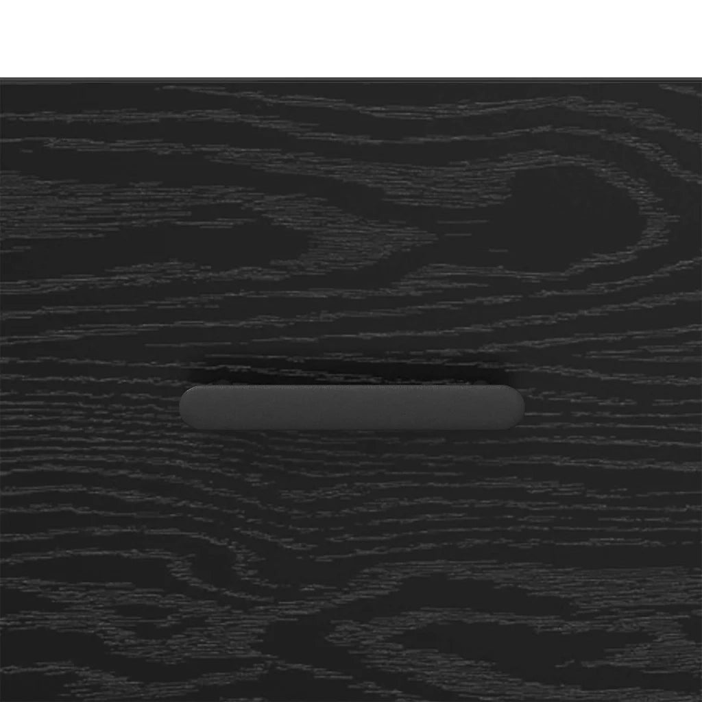 Comodino | Armadio da Notte | Mobiletto da notte con cassetto Rovere Nero 40 x 35 x 47,5 cm