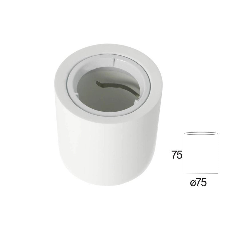 Portafaretto Da Soffitto Rotondo In Gesso Verniciabile Per Lampade GU10 Con Anello In Alluminio Bianco SKU-3667