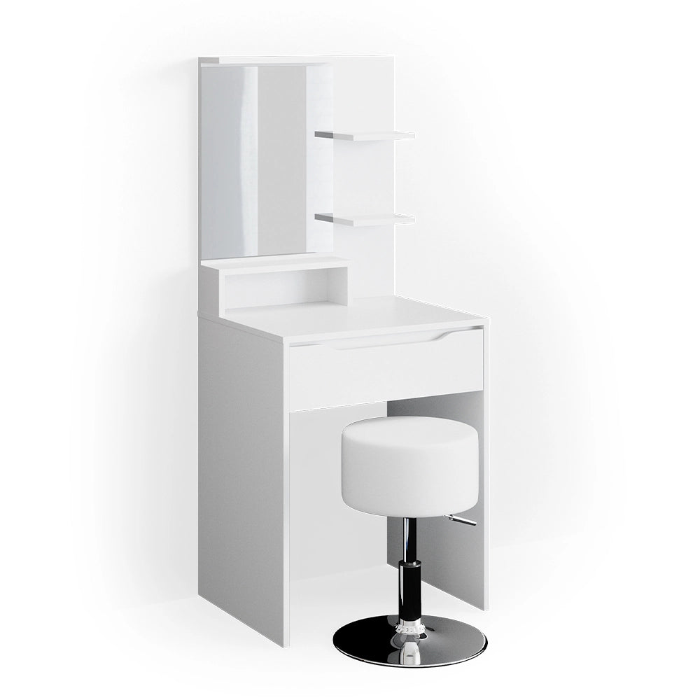 Vicco Tavolo da toeletta Bianco 60 cm con sgabello