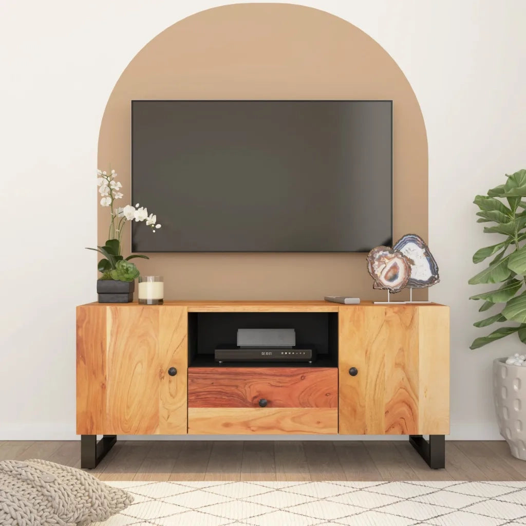 Mobile TV | Armadietto TV | Mobile Porta TV 105x33,5x46cm Legno Massello Acacia Legno Multistrato