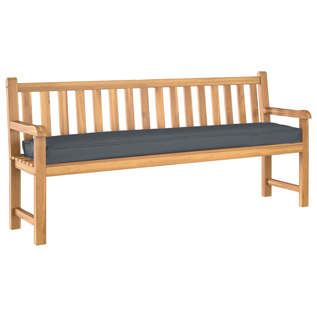 Cuscino per Panca Antracite 180x40x8 cm in Tessuto Oxford