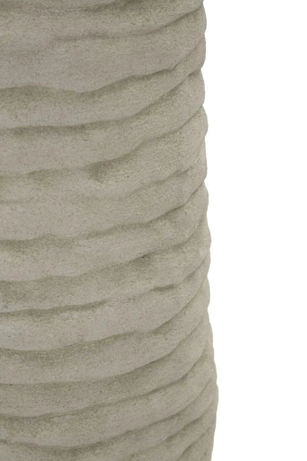 Vaso Lima Open Ø15,5x40 cm in Ceramica Grigio e Oro