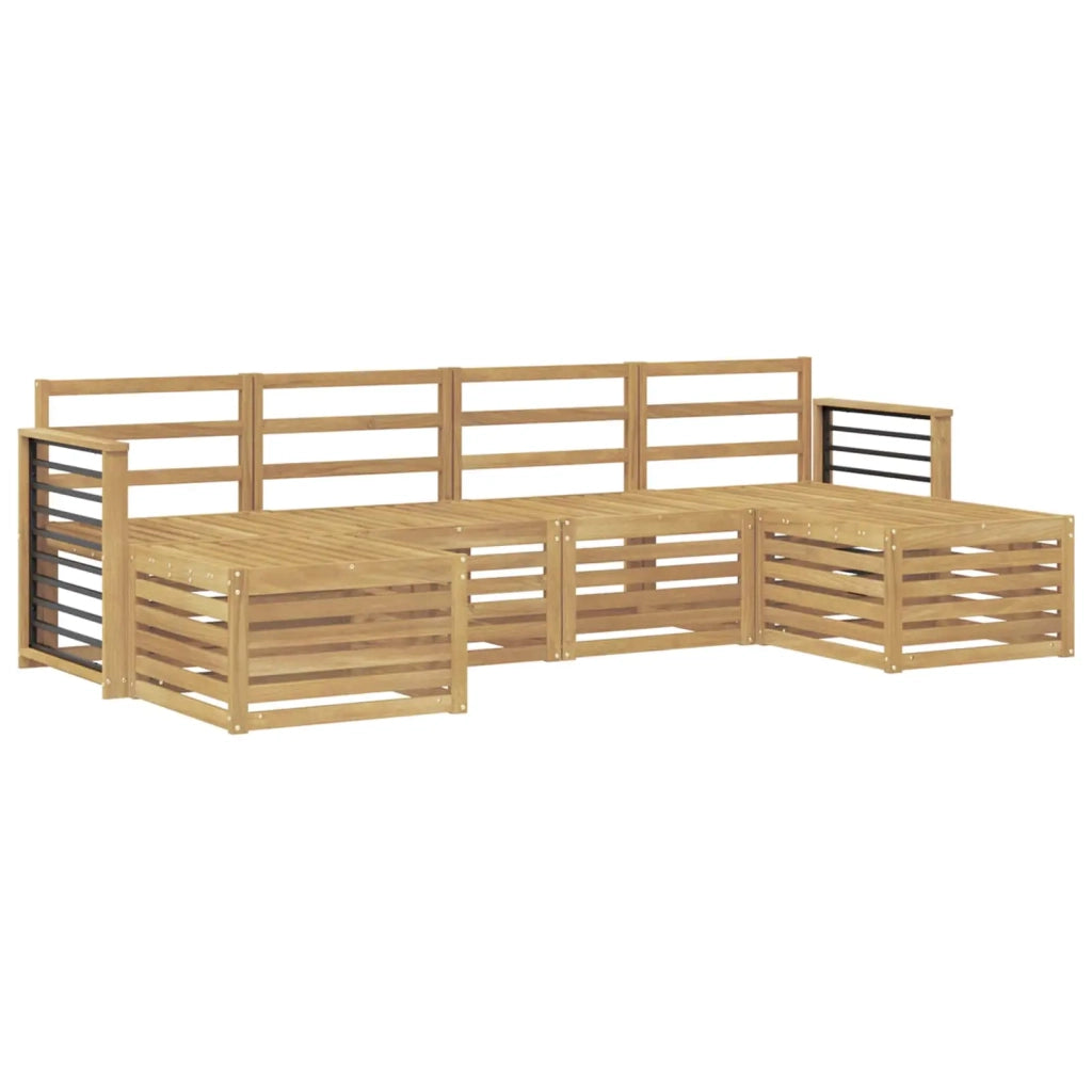 Set divani 6 pcs Bianco Legno di Acacia Massello