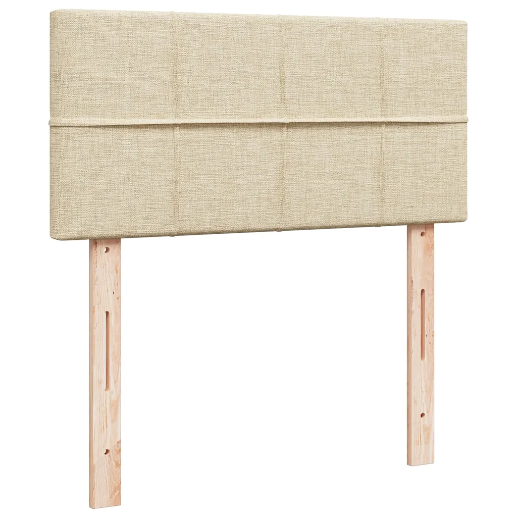 Struttura Letto Pouf con Materasso Crema 80x200 cm in Tessuto 3312268