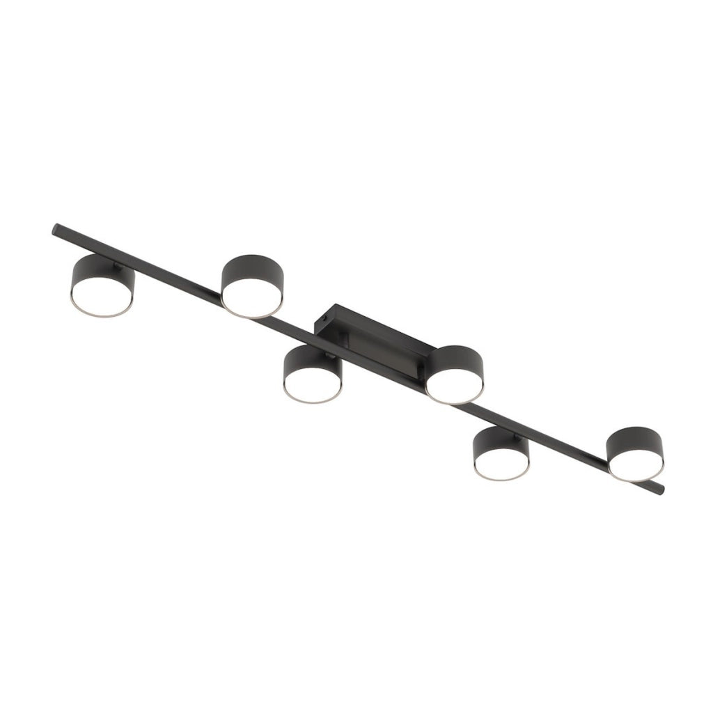 Faretto da soffitto BET a quattro luci in acciaio nero opaco