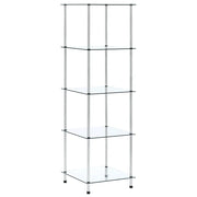 Scaffale a 5 Livelli Trasparente 40x40x130cm in Vetro Temperato cod mxl 14620