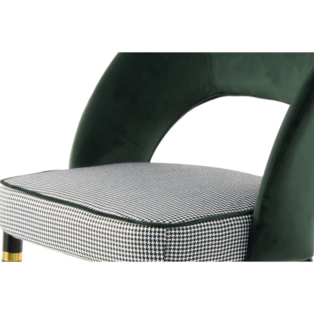 Set 2 sedie Courtney 500 in velluto verde e oro