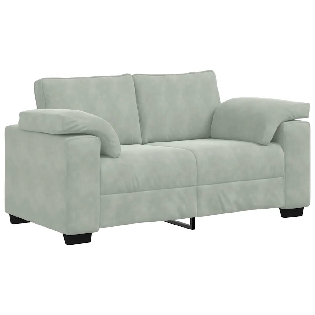 Divano Divanetto Grigio Chiaro 160x77x82 cm in Velluto 4105257