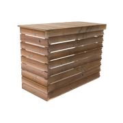 Copertura copri condizionatore in legno 132x58x98 cm – Legno termotrattato con lamelle fisse – Fissaggio a parete – CC1306VF Foresta