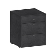 Cassettiera Asgabat, Cassettiera camera da letto , Settimino con 3 cassetti, 47x45h61 cm, Ardesia
