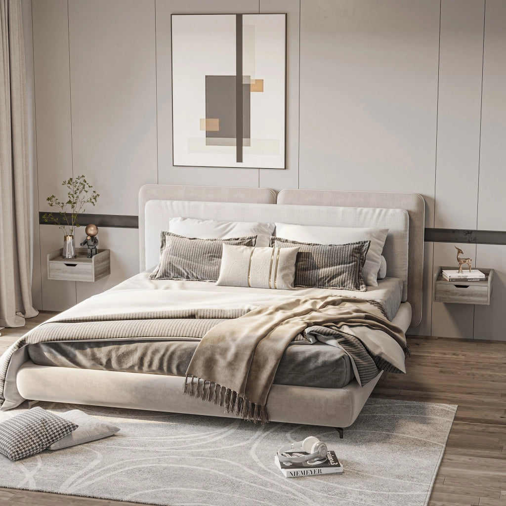 Comodino sospeso ¨C zephmum ¨C grigio 40x30x19.5 cm
