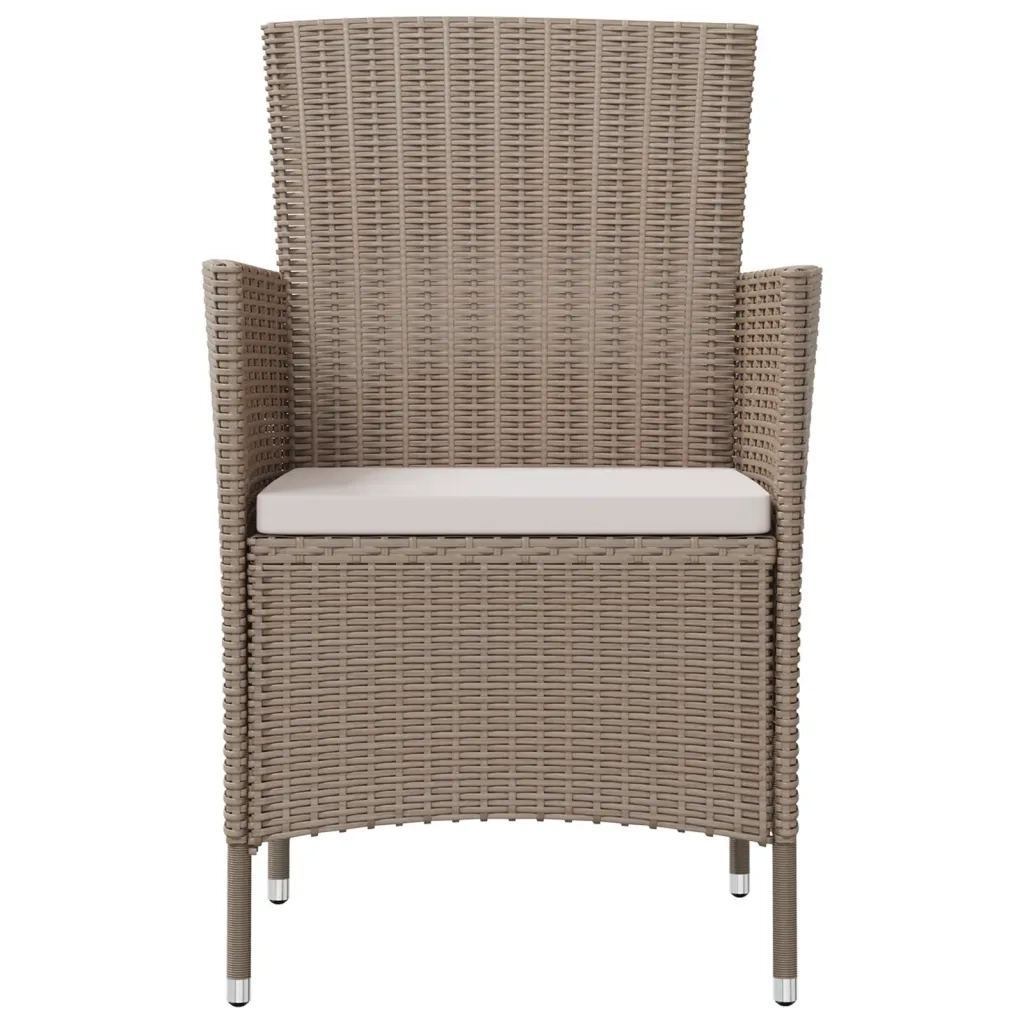 Sedie da Giardino con Cuscini 2 pz | Sedie da Esterno in Polyrattan Beige