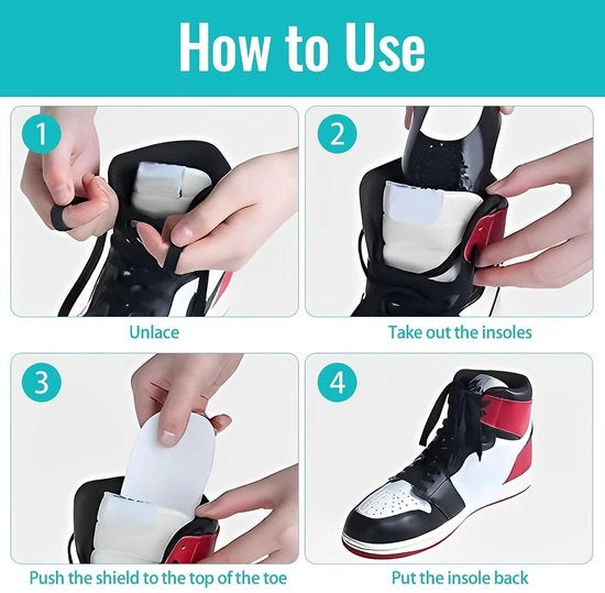 Protezione per Scarpe Antivento - 10 Paia - Protezione contro la Forma - Protezioni per Sneaker - Protezione contro il Vento - Adatto per Uomini/Donne - Costruzione Flessibile - Protezione per Sneaker