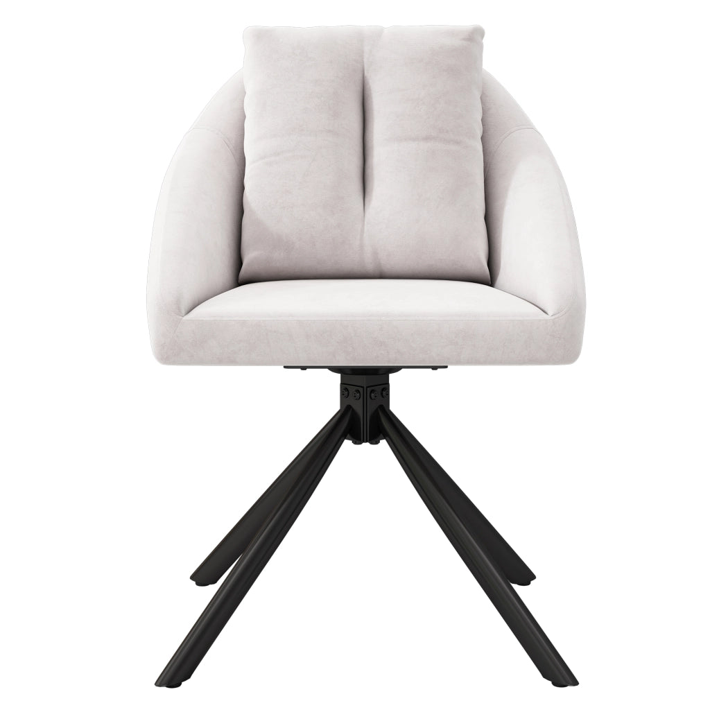 Sedia da pranzo girevole 360° set di 2 con supporto ergonomico in velluto beige