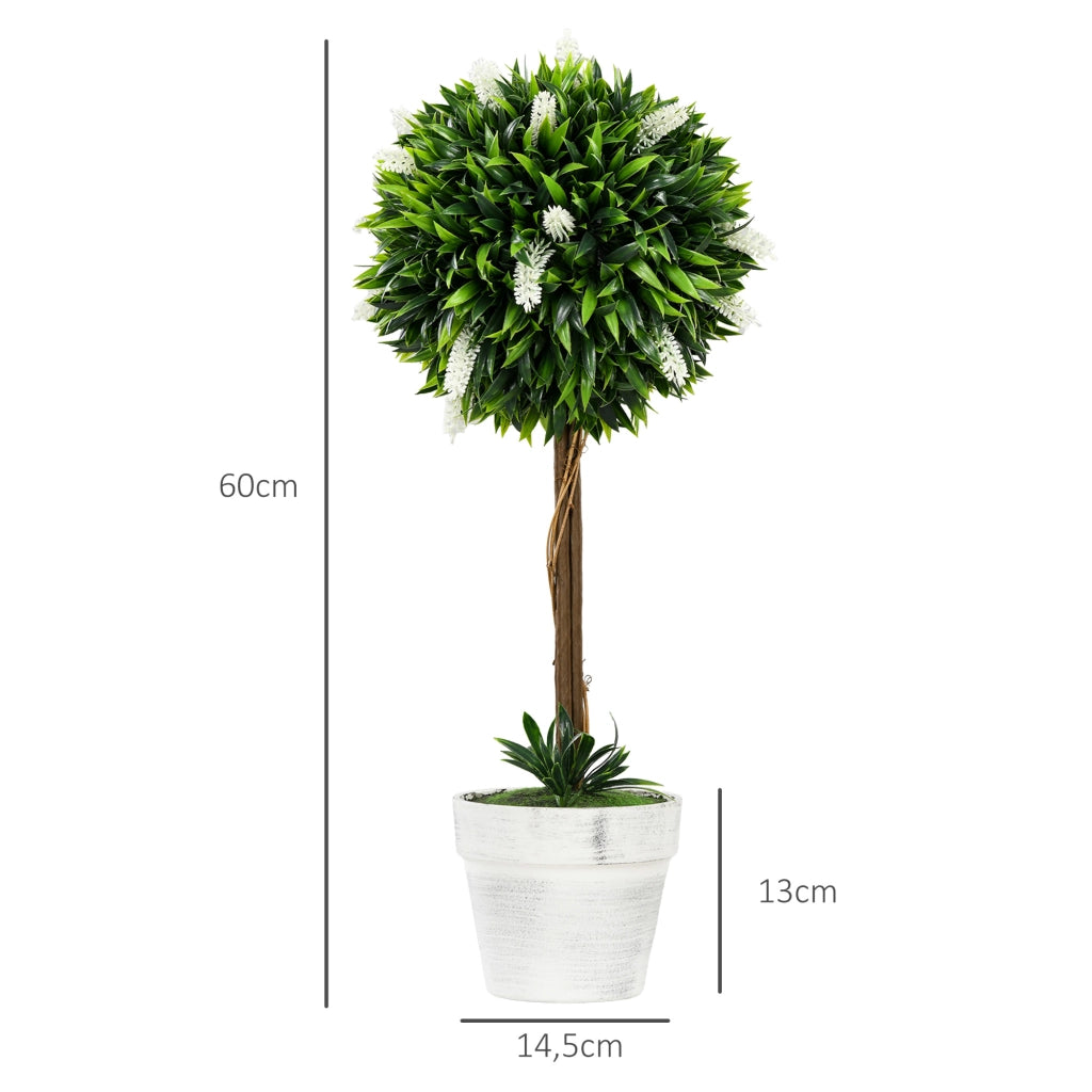 Albero Finto Lavanda 2 Pezzi ¨C Zephmum ¨C Bianco 60 cm